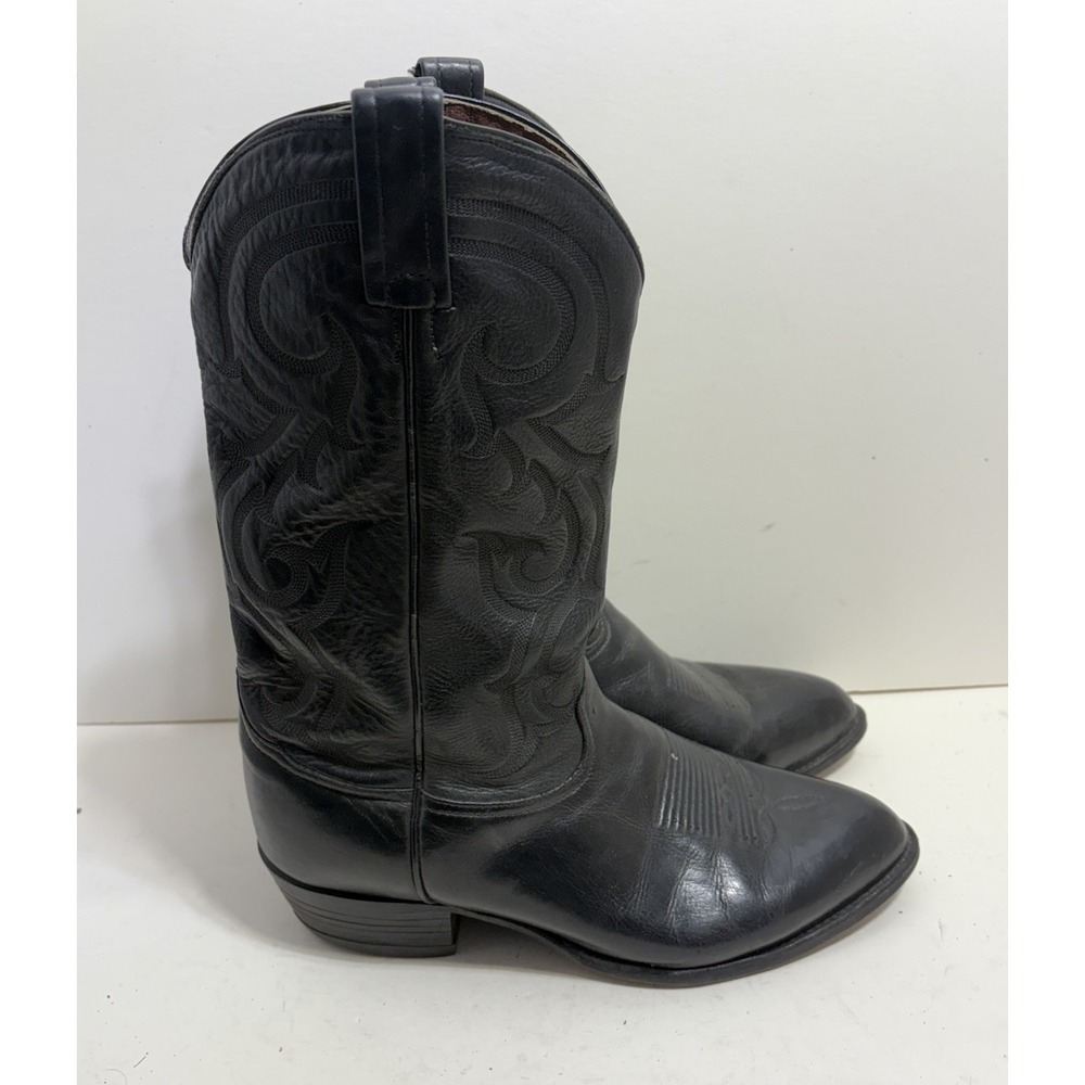 Tony Lama Bonham Mens 11 EE Black Smooth Ostrich 13" Cowboy Western Boots